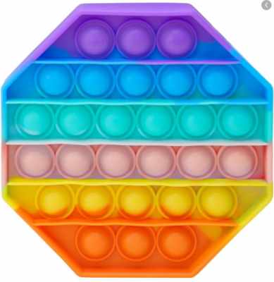 Pop It Bubble Fidget Octagon Rainbow farget