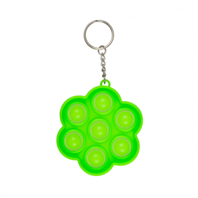 Pop It nøkkelring blomst grønn