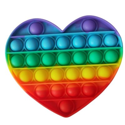 Pop It Bubble Fidget Heart Rainbow
