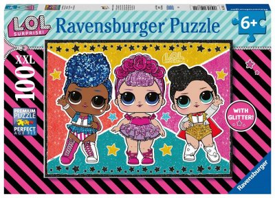 Ravensburger L.O.L. Surprise Glitter party puslespill 100 brikker med glitter