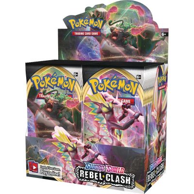 36 pakke med Pokemon Sword & Shield 2: Rebel Clash Skjerm Booster Box samlekort