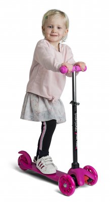 Scooter med 3 hjul og lys