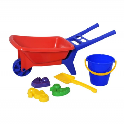 Trillebår med sandleker rød