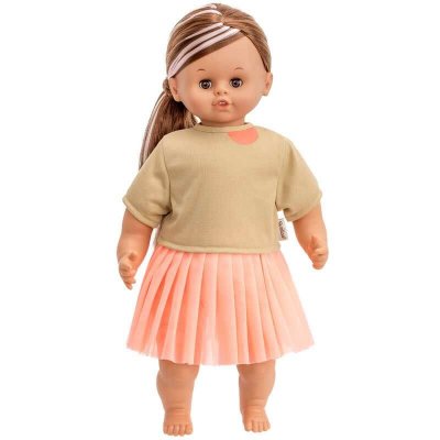 Skrållan snakkende dukke med brunt hår 45cm