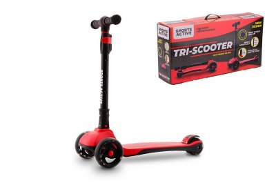 Scooter med 3 hjul nedfellbar rød