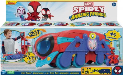 Spidey and his Amazing Friends Spider Crawl-R lekesett med lyd og lys 2 i 1 hovedkvarter og frodon