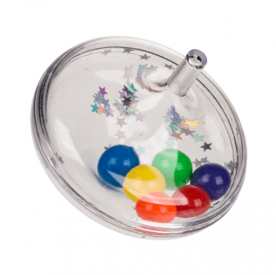 Snurretopp med glitter og perler