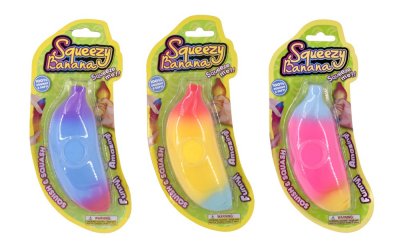 Stretchy regnbue squishy banan 1-pakning