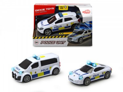 Svensk politibil - 3 forskjellige modeller - Dickie Toys