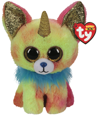 TY Stuffed Animals Yip chihuaha hund med Horn, flerfarget ca 26 cm