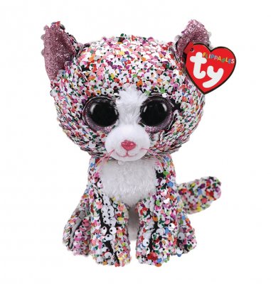 TY gosedjur Flippables Confetti katt med paljetter 26 cm