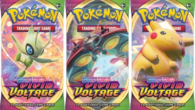 3-pack Pokemon Sword & Shield Vivid Voltage Booster Pokémon kort